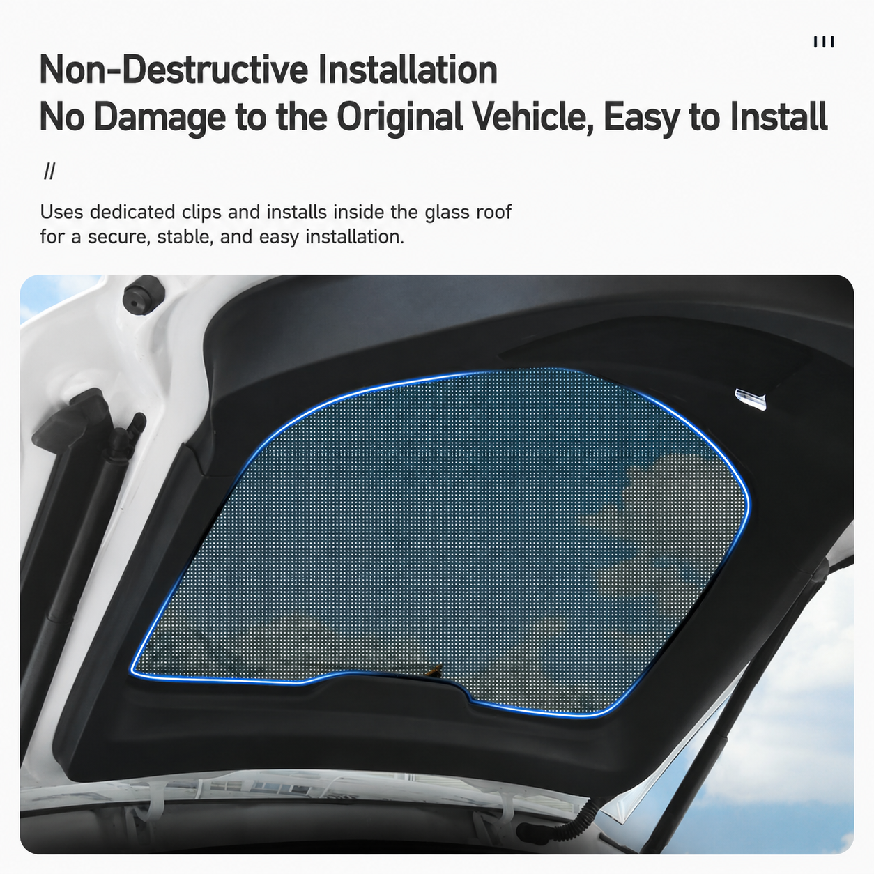 Rear Sunroof Mesh Hatch Sunshade for Tesla Model Y / Model Y Juniper / Model Y L