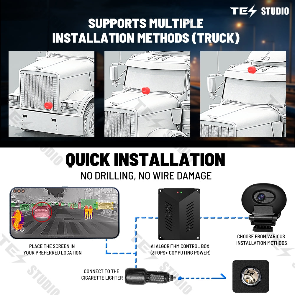 [UNIVERSAL] CT-1 Thermal Infrared Vehicle Assistance System Car Night Vision System Automotive Infrared Thermal Tesstudio®