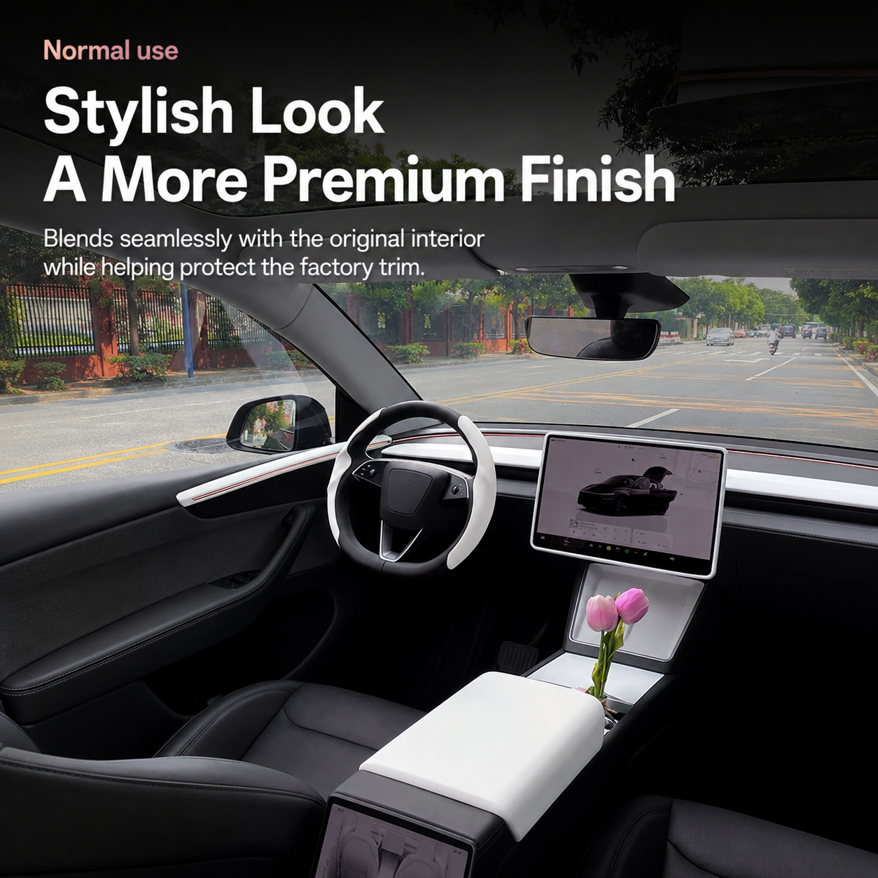 4-Piece Door Side Trim Cover Set for Tesla Model Y Juniper