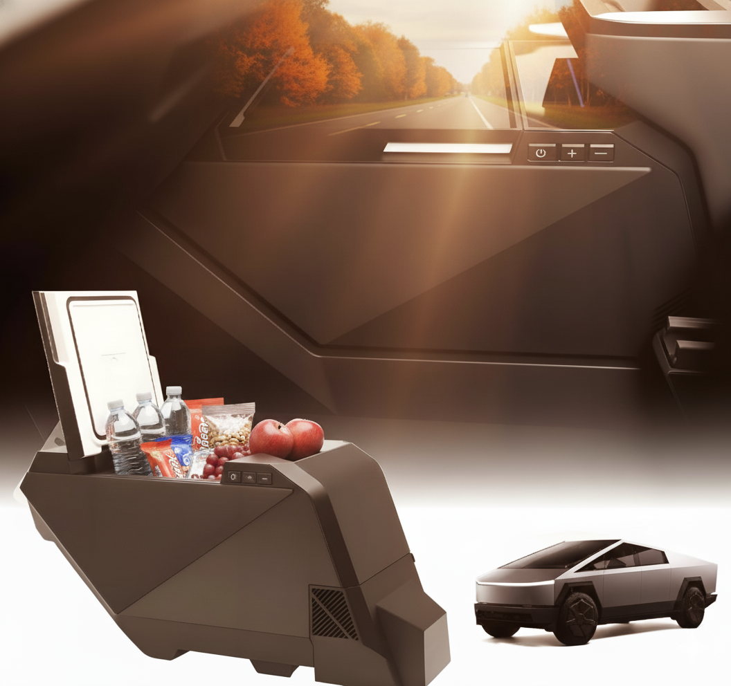 Tesstudio Cybertruck Cooler Fridge 18L Center Console Floor Refrigerator For Tesla 