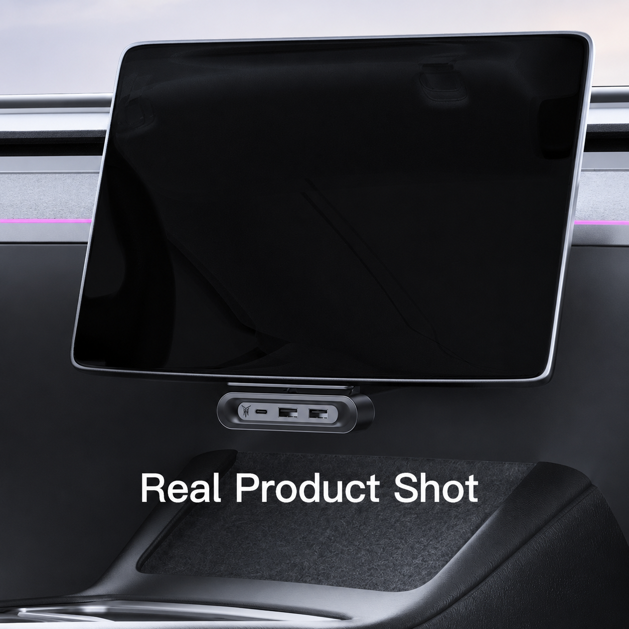 Fold-Away Hidden 3-Port Charging Dock for Tesla Model Y L 2025.11+
