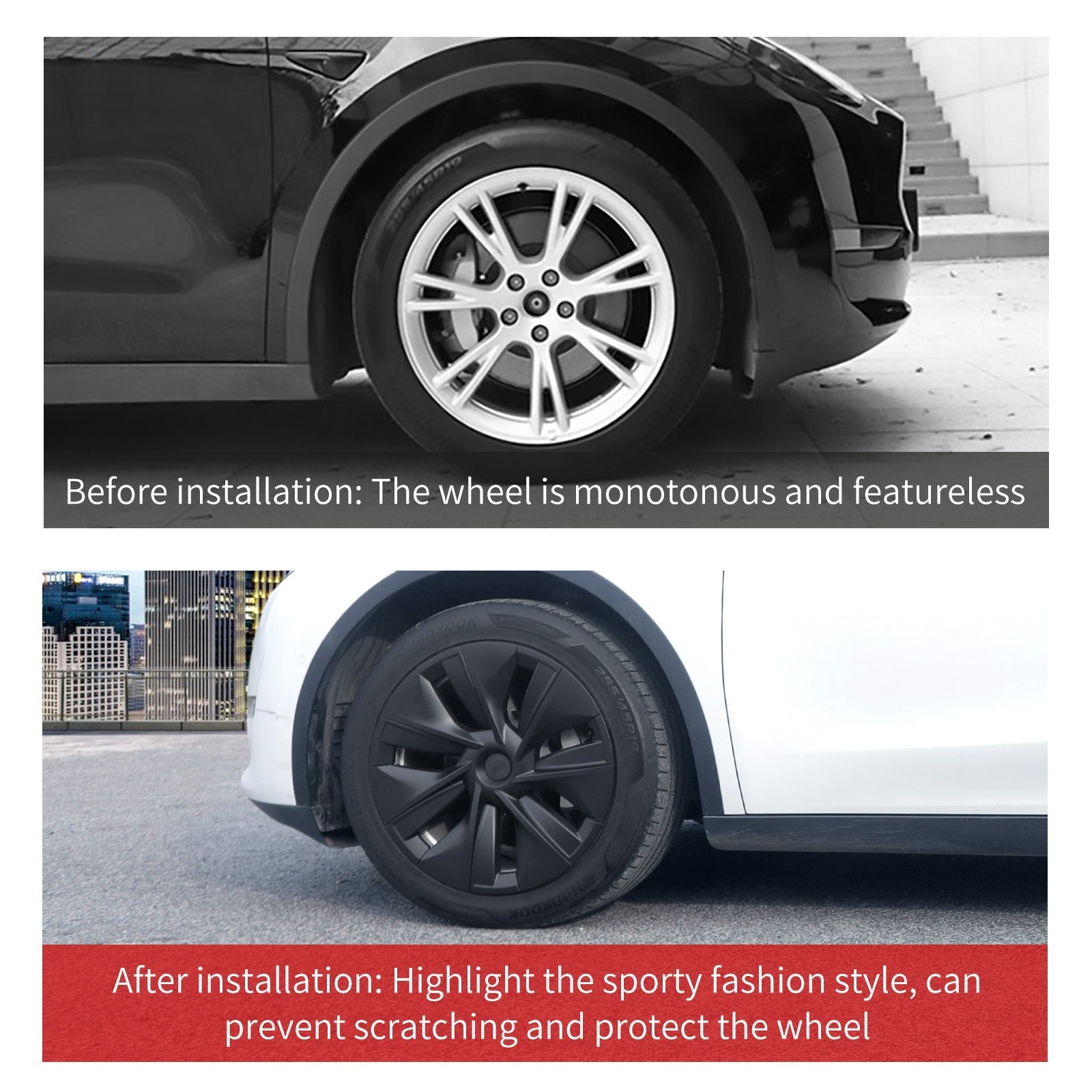 Tesla Model Y Center Caps 19'' Gemini Style Wheel Cover Tesla Wheel Covers Model Y Exterior Accessories Tesstudio®