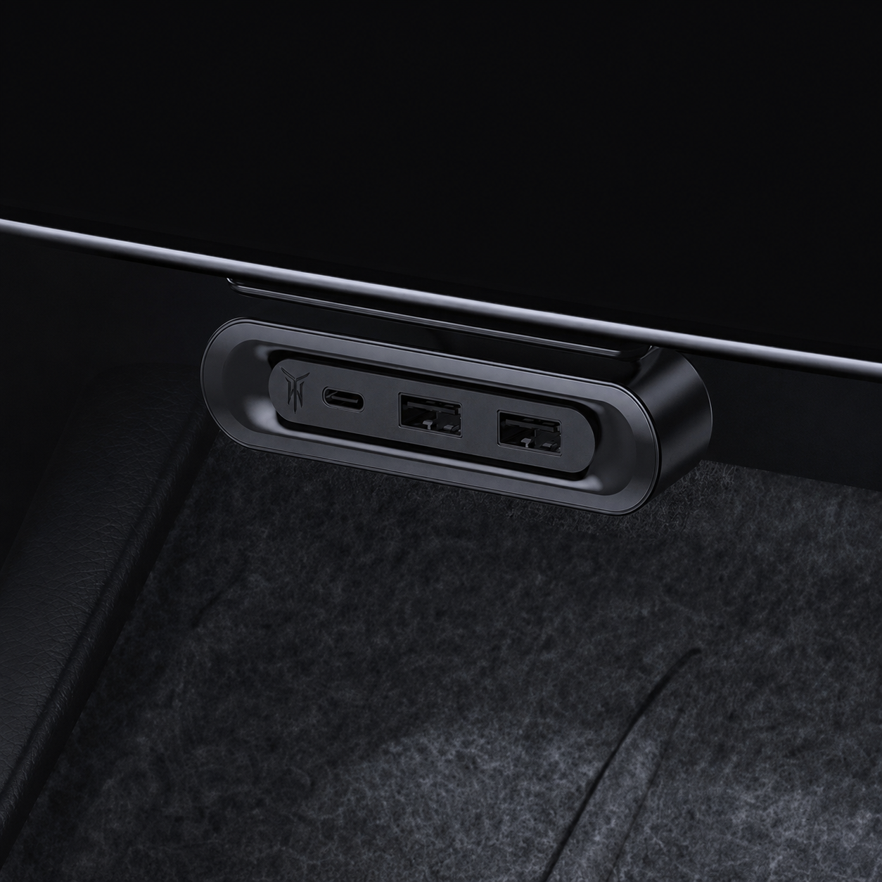 Fold-Away Hidden 3-Port Charging Dock for Tesla Model Y L 2025.11+