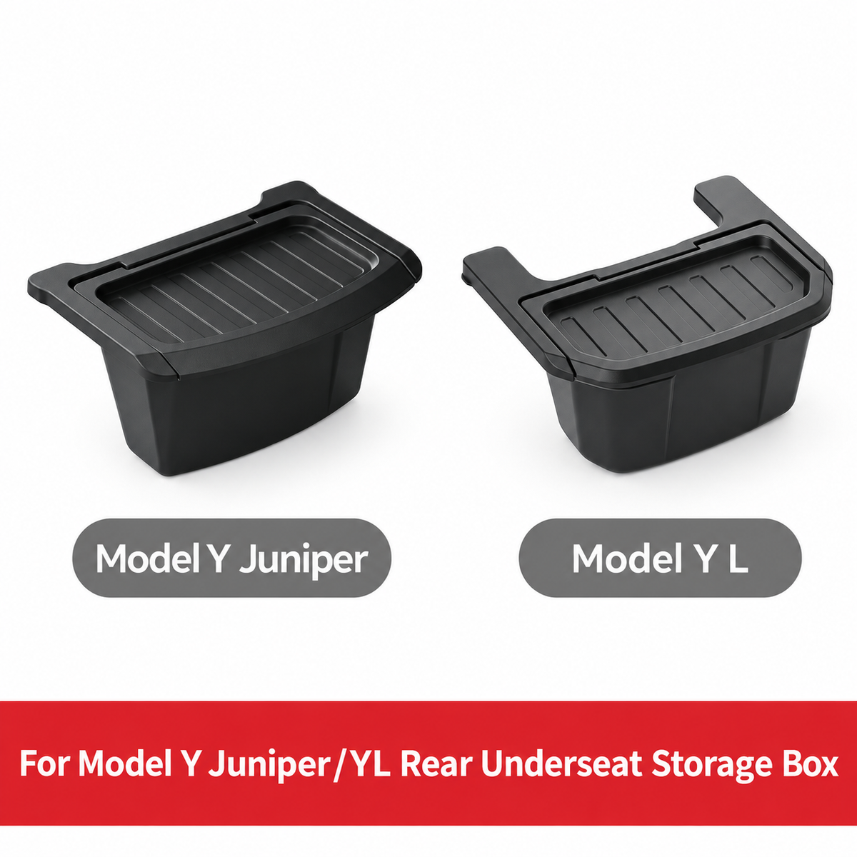 TPE Rear Armrest Storage Box with Flip-Top Lid for Tesla Model Y Juniper / Model Y L