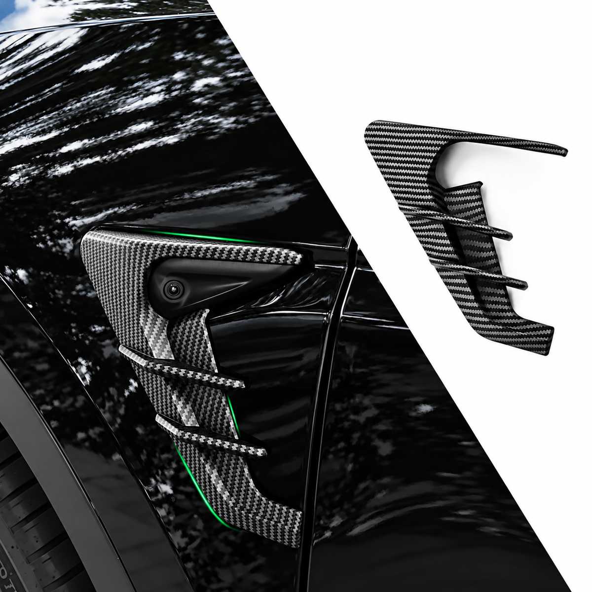 Tesla Model 3 Highland / Model Y Juniper / Model Y L Thunder-Style Fender Camera Trim