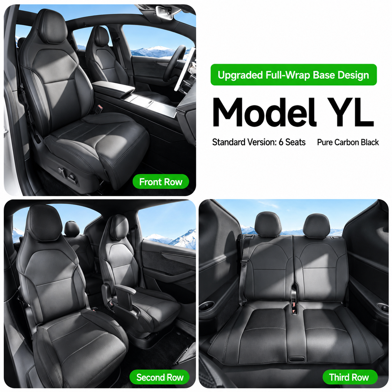 Full Set 6-Seat Leather Seat Covers for Tesla Model Y L 2025.11+
