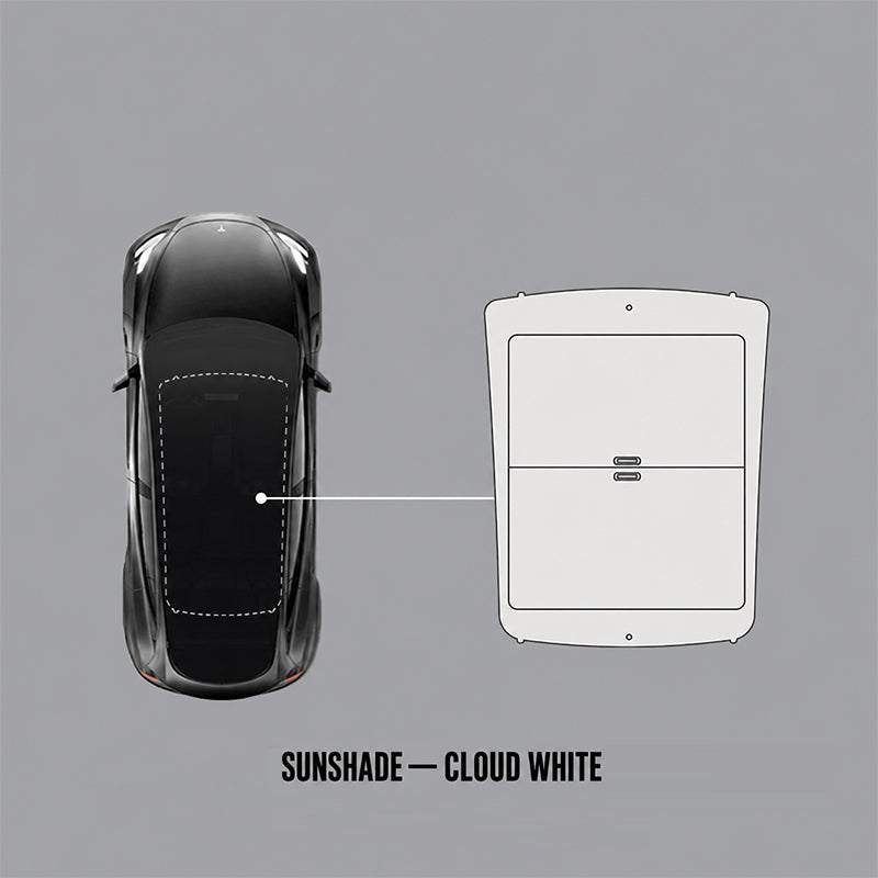 Manual Retractable & Foldable Roof Sunshade with Dual 1/4" Mounts and Magnetic Points for Tesla Model Y/Y Juniper