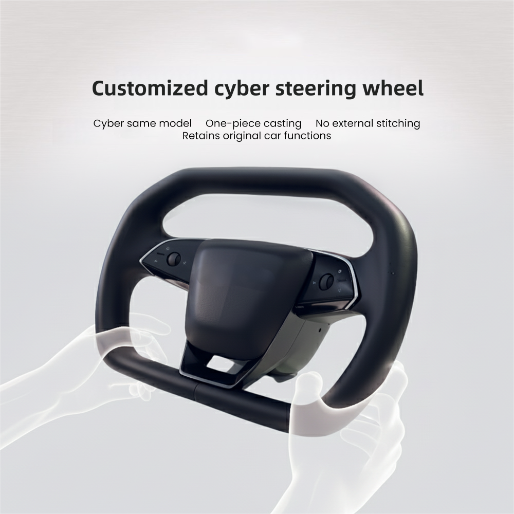 Premium Heated NAPPA Leather Cyberpack V2 Steering Wheel for Model 3 highland /Model Y junpier