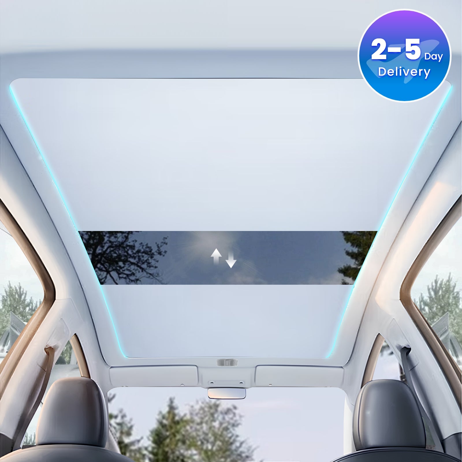 Power Sunshade Voice-Controlled Electric Sunshade with Ambient Lighting For Tesla Model Y Juniper