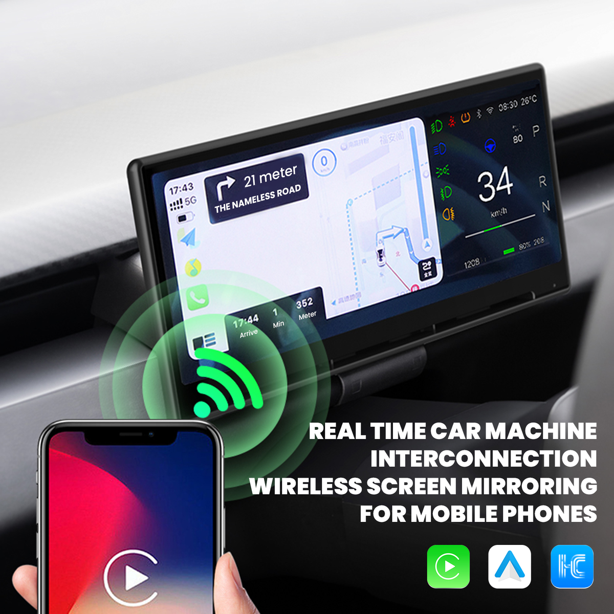 Tesla F9 Pro CarPlay Dashboard Display | Tesstudio