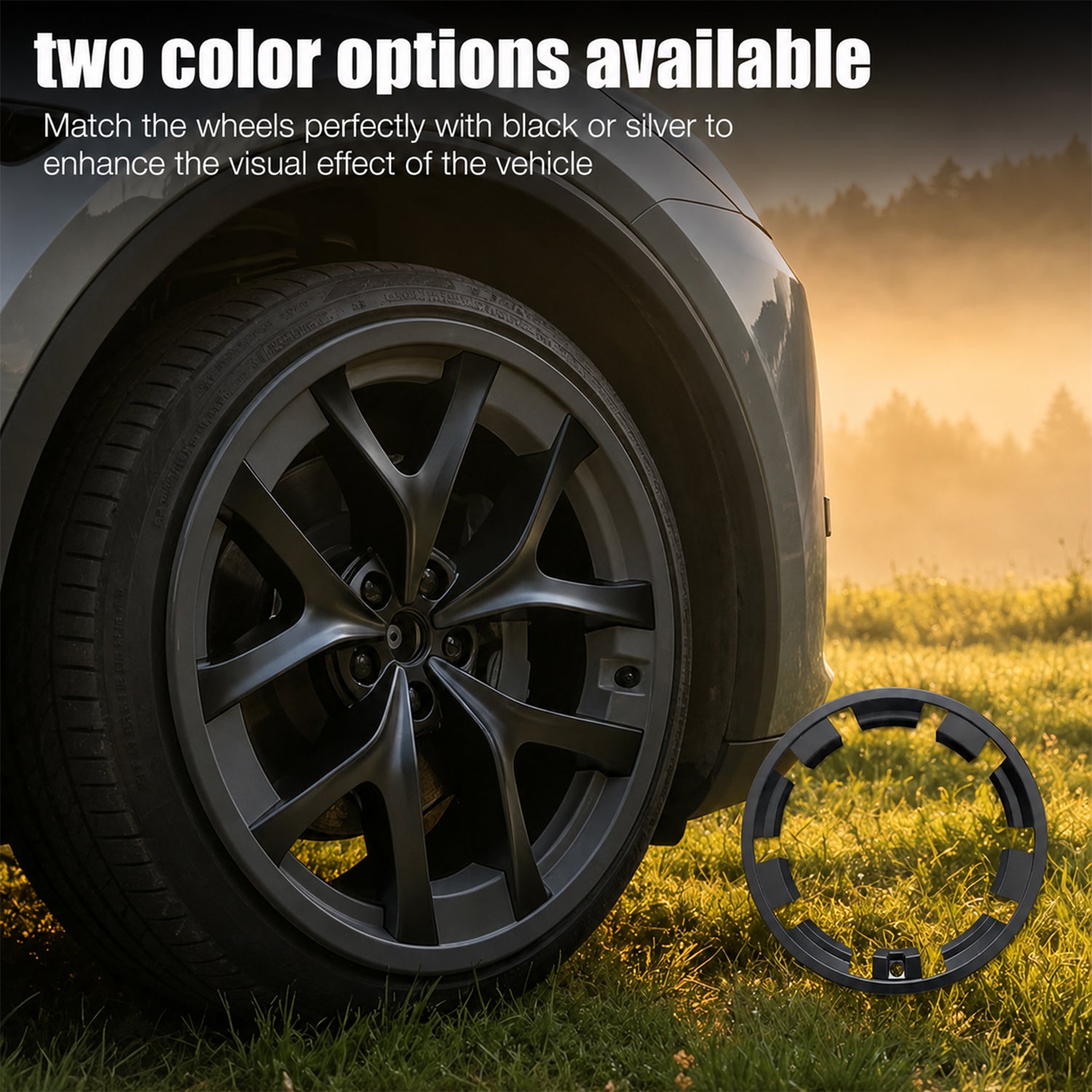 Model Y Juniper 21-Inch Aero Wheel Covers with Rim Protection, Dark Gray (2025-2026)