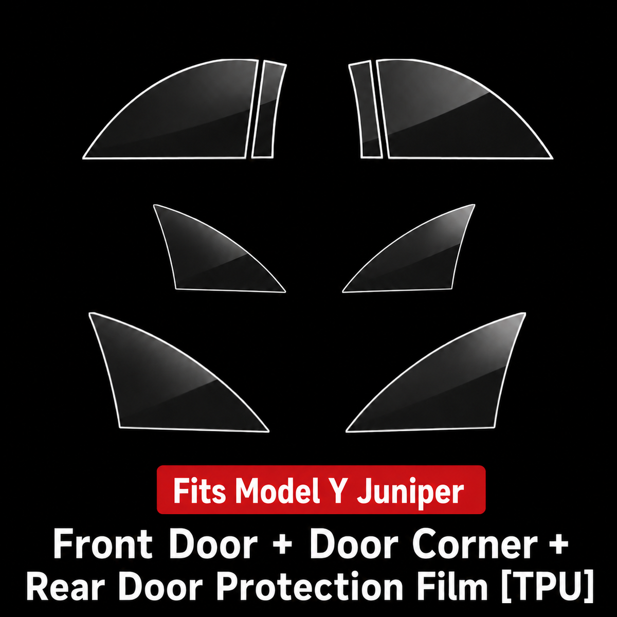 Door Triangle Paint Protection Film TPU Clear Guard for Tesla Model 3 / Model 3 Highland / Model Y / Model Y Juniper / Model Y L