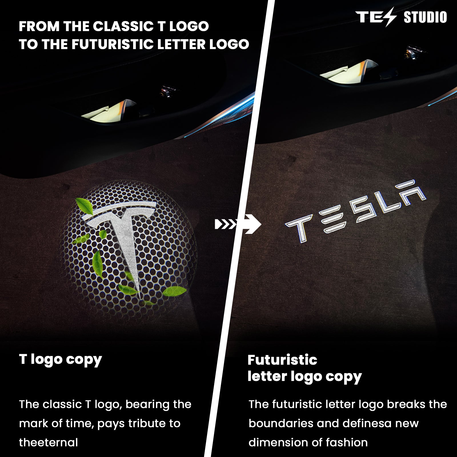 Tesla Dynamic Projection Lights Tesla Model Y Juniper Model 3/Y/S/X Welcome Lights Puddle Lights Tesstudio®