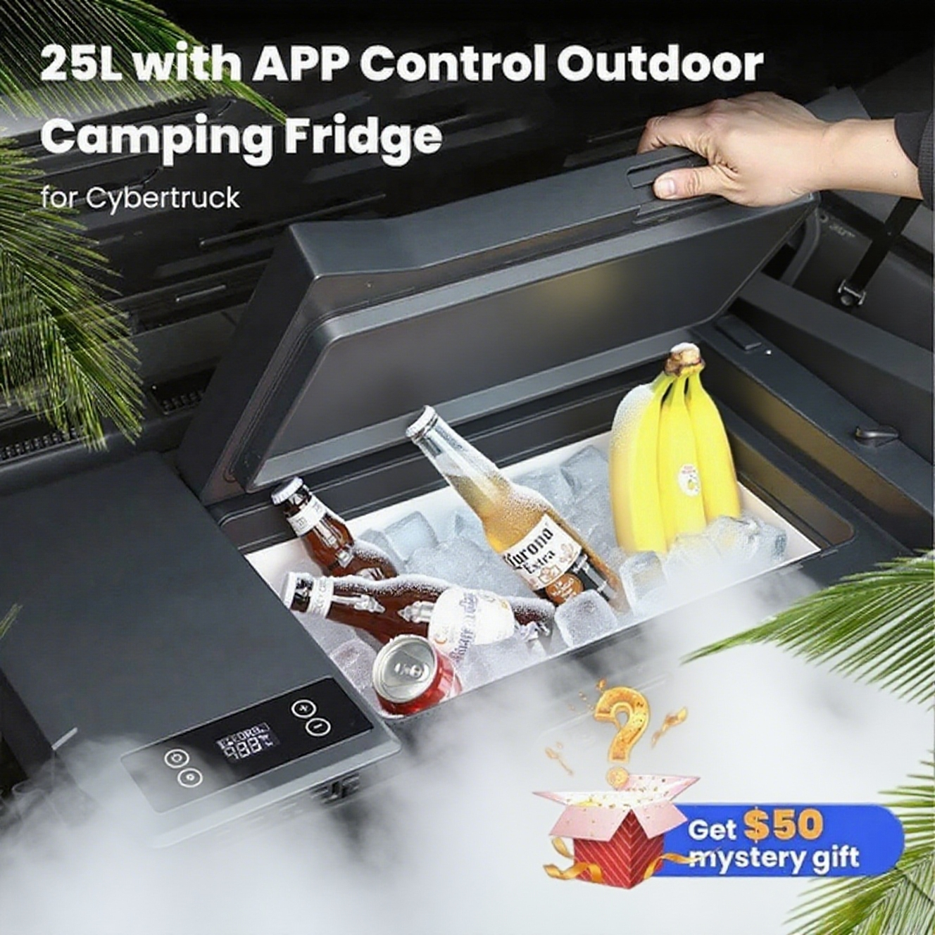 Compatible with Tesla Cybertruck Trunk Refrigerator 25L with APP Control Outdoor Camping Fridge