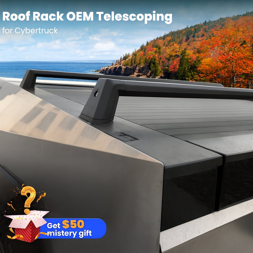 Crossbars Roof Rack Cargo Rack Rails Tesstudio®-OEM Telescoping(2pcs) For Tesla Cybertruck
