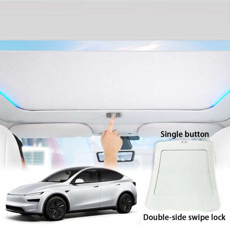 Tesla Model Y sunshade high-reflection UV-resistant composite fabric close-up