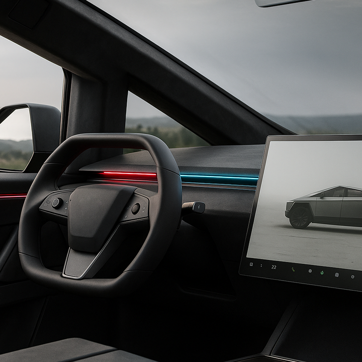 BSD Blind Spot Detection System For Tesla Cybertruck Ambient Lighting