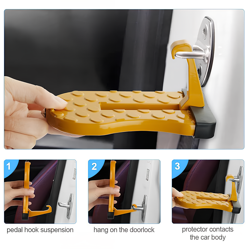 Car Door Step Folding Aluminum Alloy Car Step Universal Fit Most Cars SUVs and Trucks