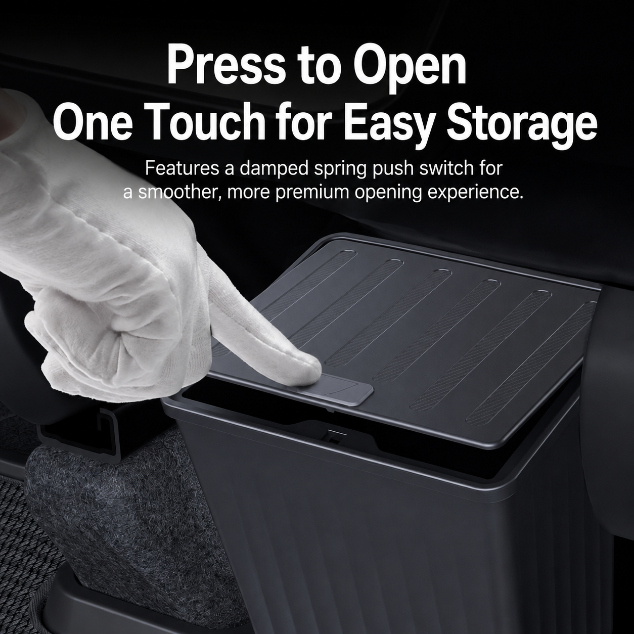 Rear Seat Center Storage Trash Bin for Tesla Model 3 Highland and Model Y Juniper, ABS