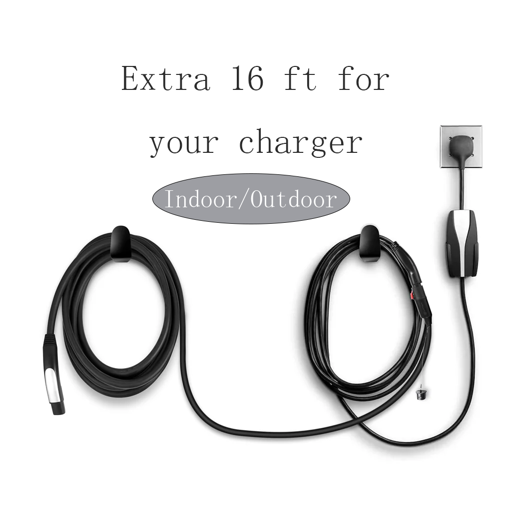 Tesla Model 3 / Y / S / X 48A EV Charging Extension Cable | One-Button Switch NACS 16FT