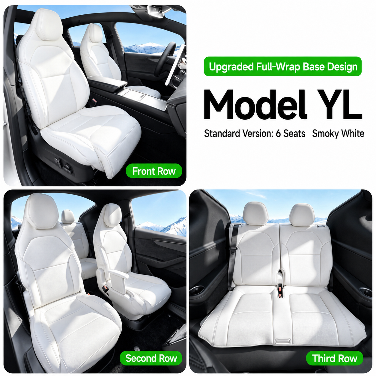 Full Set 6-Seat Leather Seat Covers for Tesla Model Y L 2025.11+