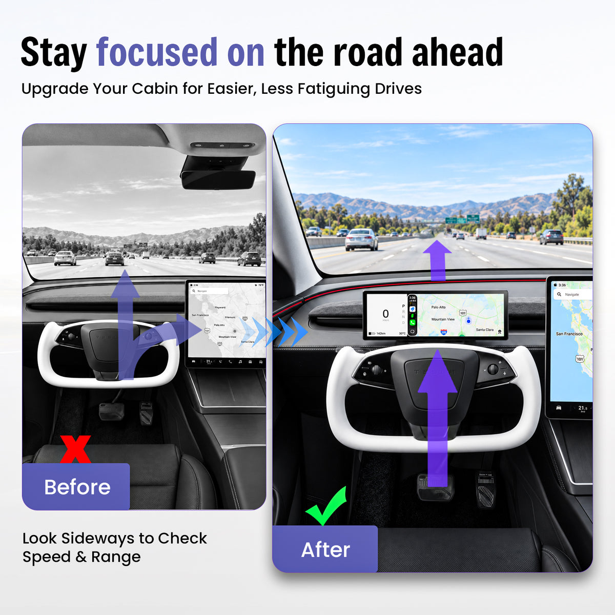 F11 CarPlay Smart Instrument Display for Tesla Model 3 Highland / Model Y Juniper / Model Y L