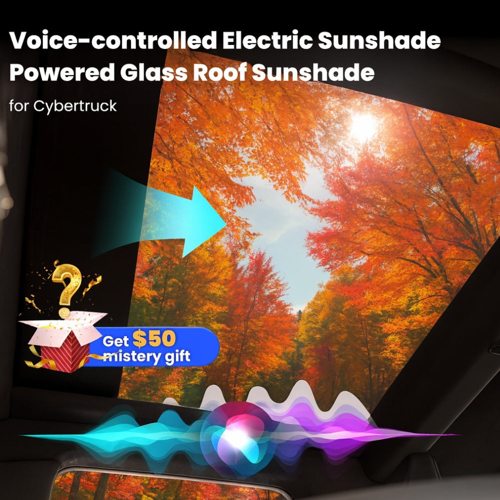 Voice-controlled Electric Sunshade Powered Glass Roof Sunshade For Tesla Cybertruck