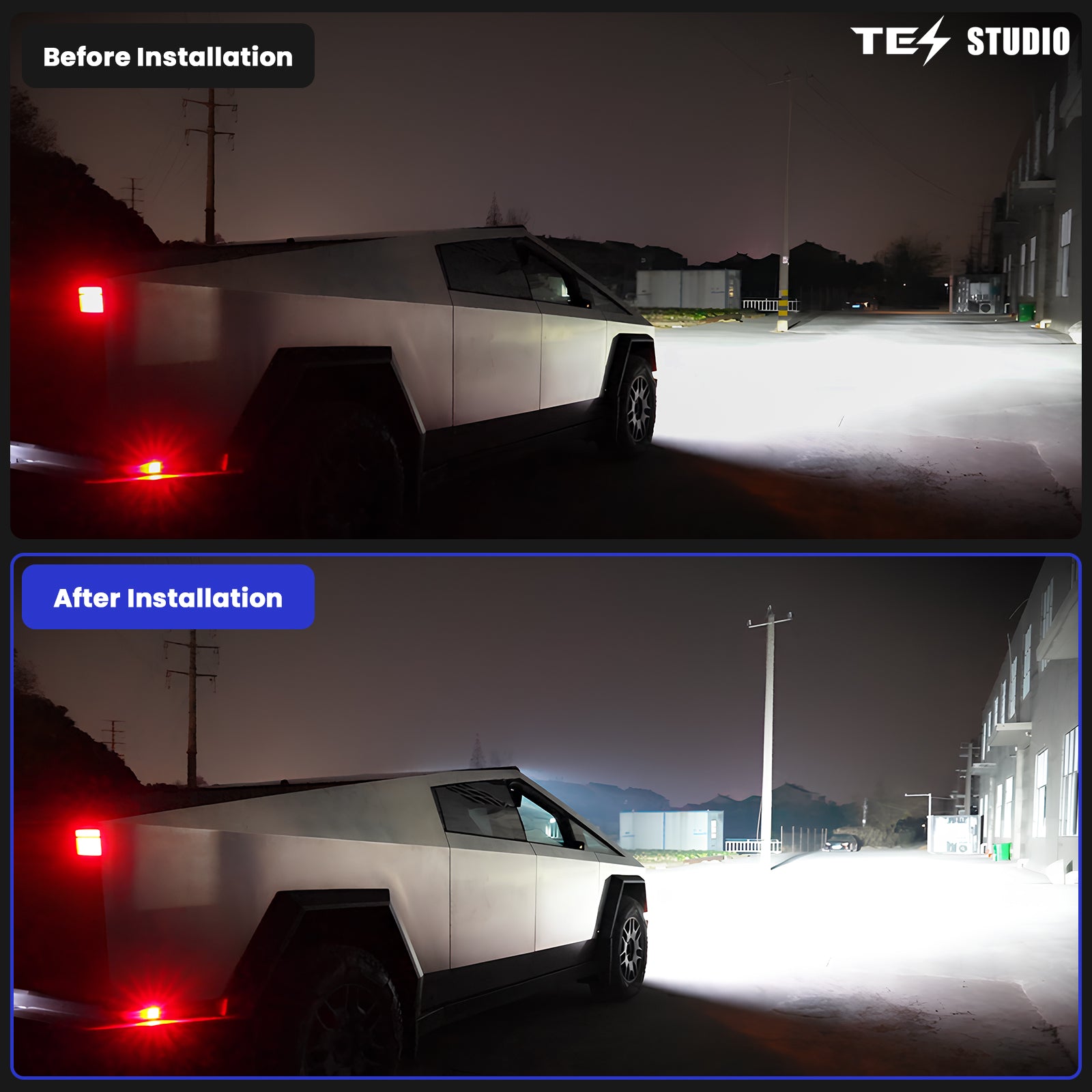 Tesla Cybertruck Off Road Lightbar + Cybertruck LED Light Bar Lower Grille Light Bar Kit Exterior Accessories Tesla Cybertruck Light Upgrade Spotlight Bar