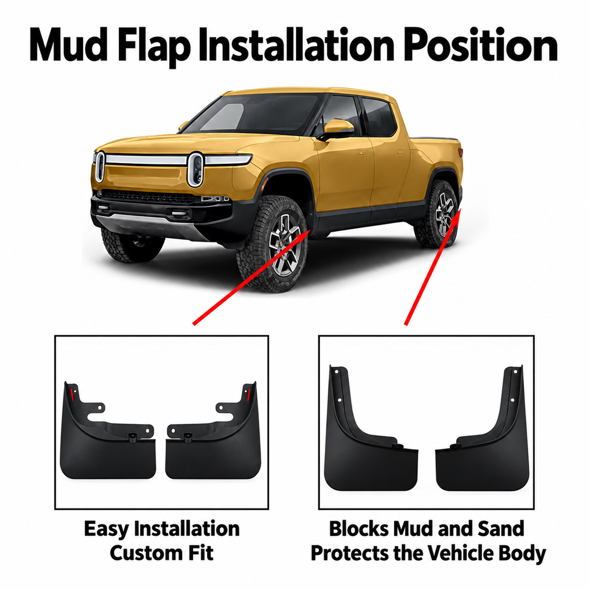Mud Flaps for Rivian R1T (2022–2025)