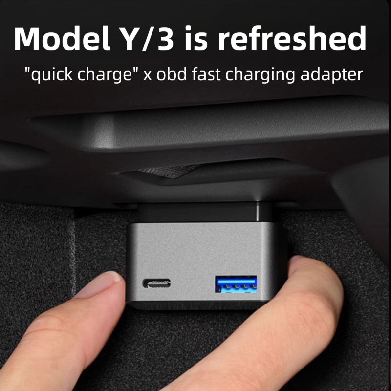 36W OBD Fast Charger with Dual Ports – Hidden Design, Stable Power, Wide compatibility for all Tesla models