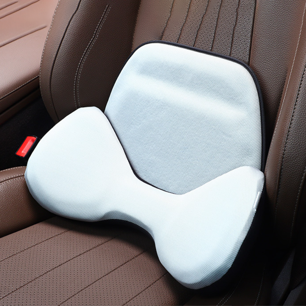 Ergonomic Ice Silk Breathable Lumbar Support Pillow - Fits All Cars