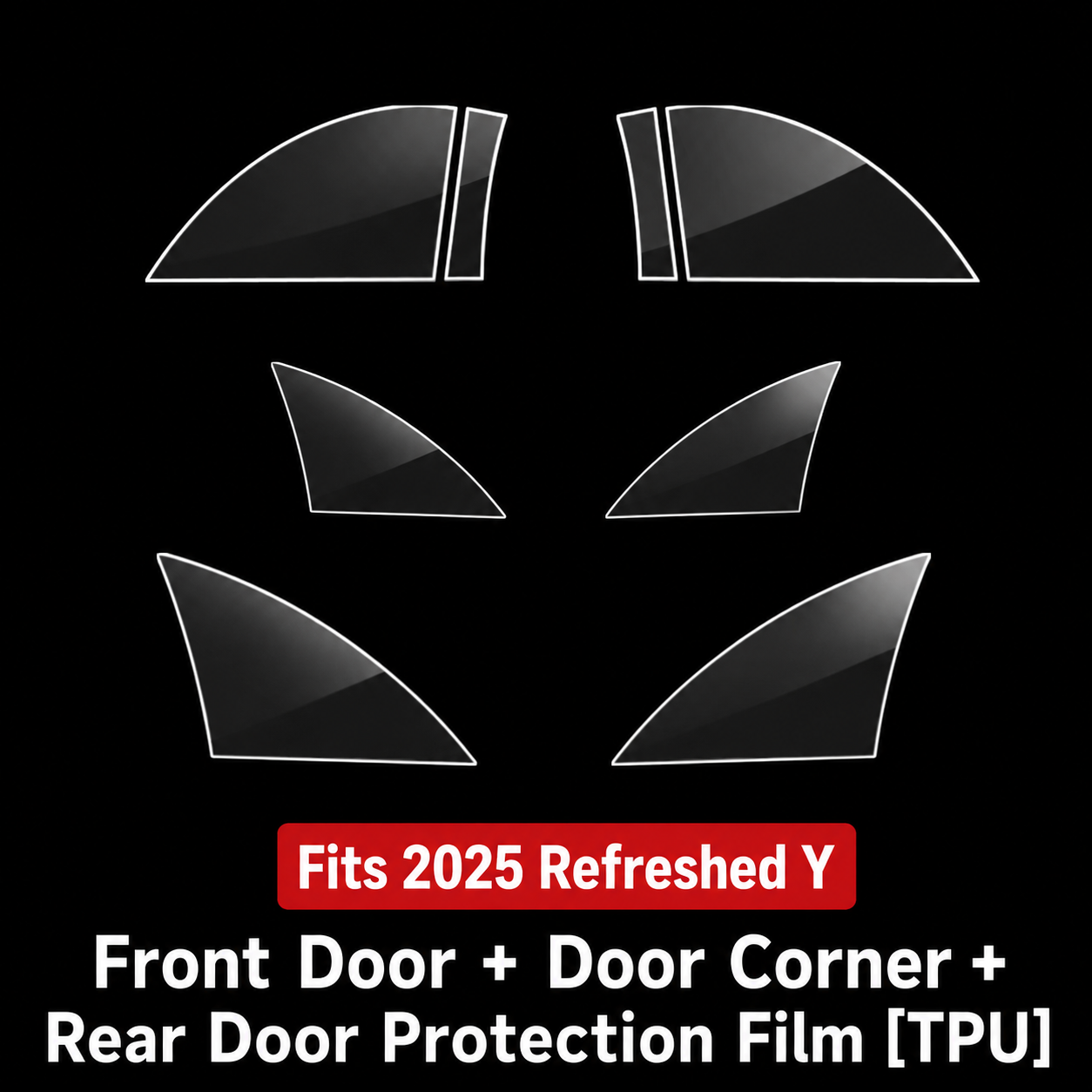 Door Triangle Paint Protection Film TPU Clear Guard for Tesla Model 3 / Model 3 Highland / Model Y / Model Y Juniper / Model Y L