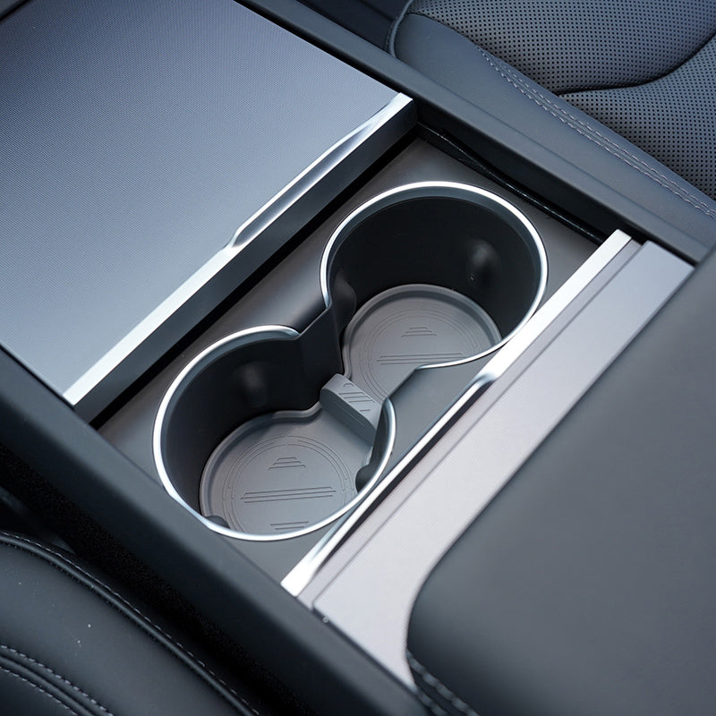 Water Cup Holder Storage Box Console TPE Silicone Holder Cup Holder Insert for Tesla Model Y Juniper 2025+