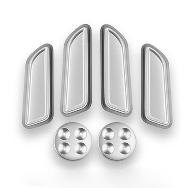 Model 3 & Y Seat Switch Caps Silver/Carbon Fiber