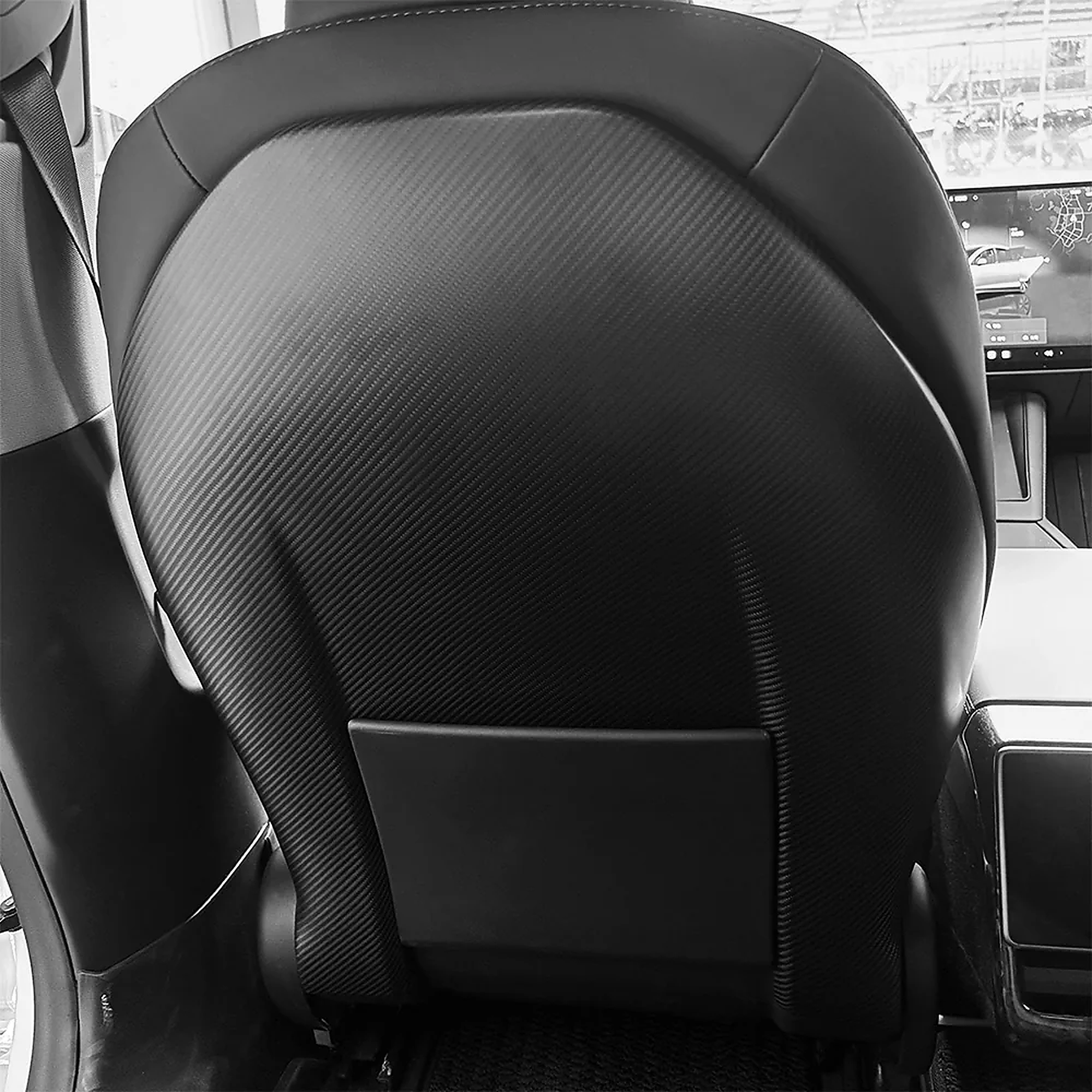 4-Piece Carbon Fiber Seat Back Cover Set for Tesla Model 3 Highland / Model Y Juniper / Model Y L - Tesstudio
