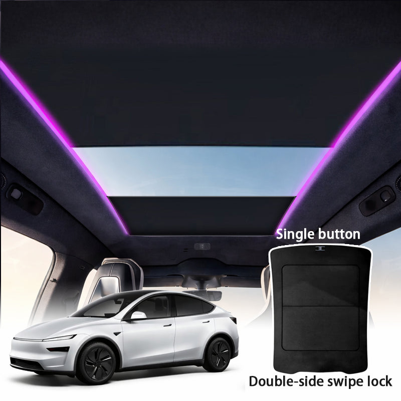Tesla Model Y roof shade one-touch button control – Tesstudio electric sunshade