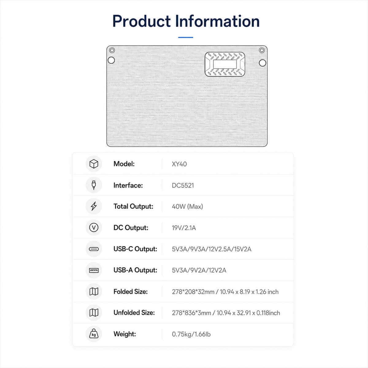 40W Starlink Mini portable solar panel product information