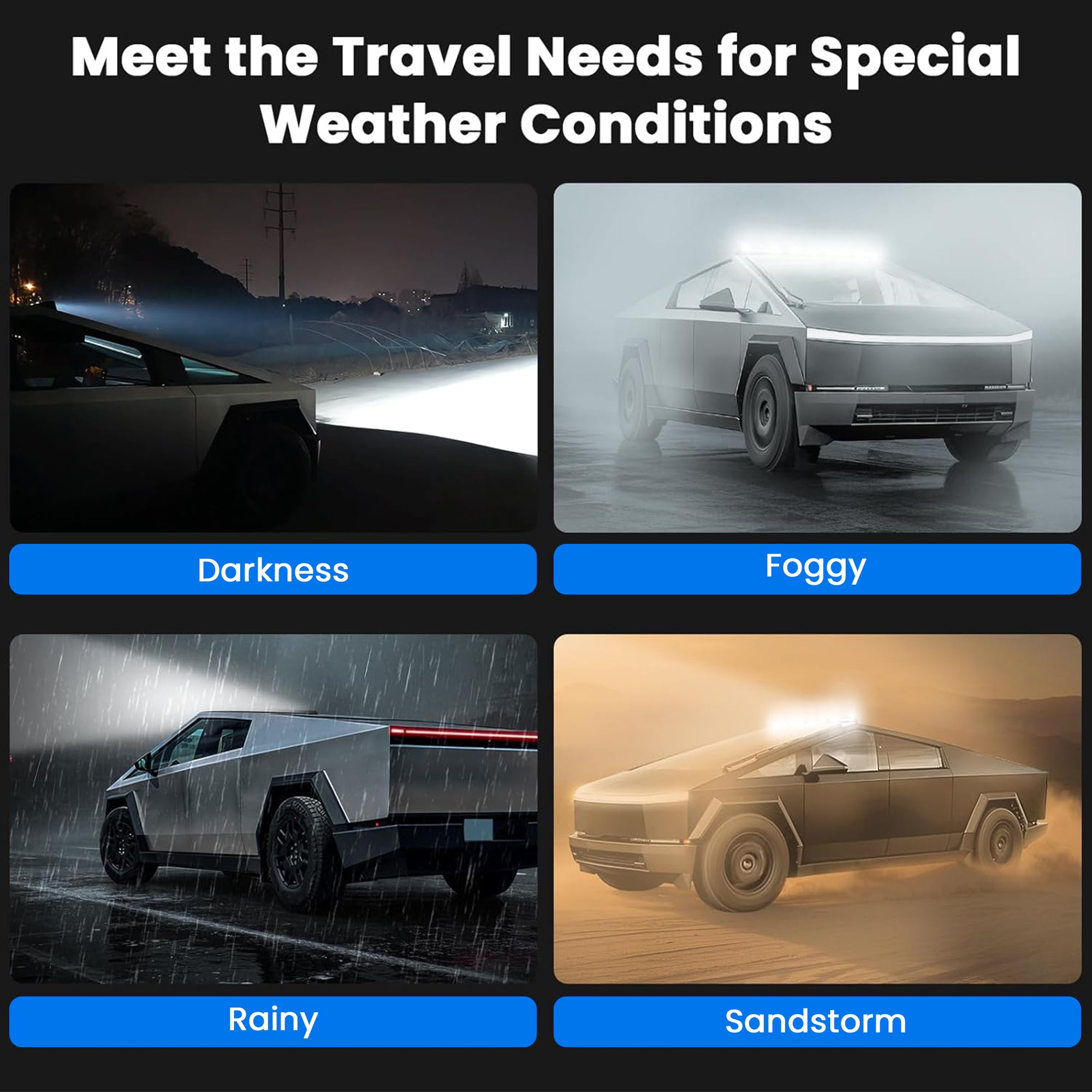 Cybertruck LED Light Roof Spotlights Light Off-road Auxiliary Lighting Tesstudio®