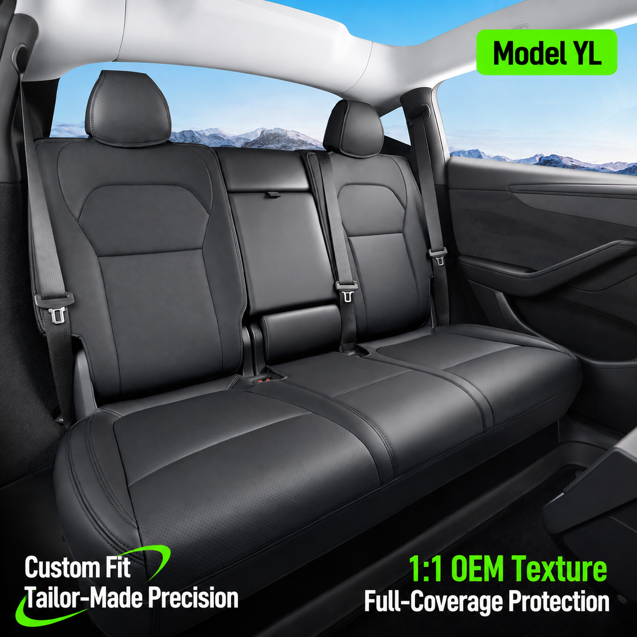 Full Set 6-Seat Leather Seat Covers for Tesla Model Y L 2025.11+