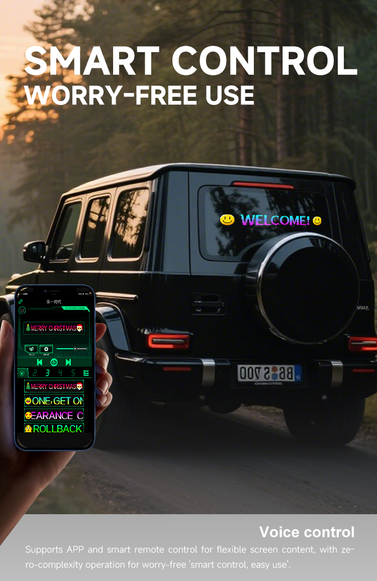 Multifunctional Bright Programmable Flex LED Display for Cars/SUVs/Trucks/Tesla/Multi-Scene