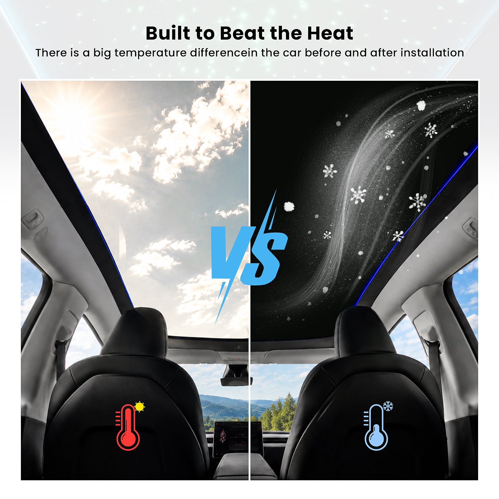 Smart Voice-Controlled Starry Sunshade 2.0 for Tesla Model Y / Y Juniper | Enjoy the Rolls-Royce Starry Sky