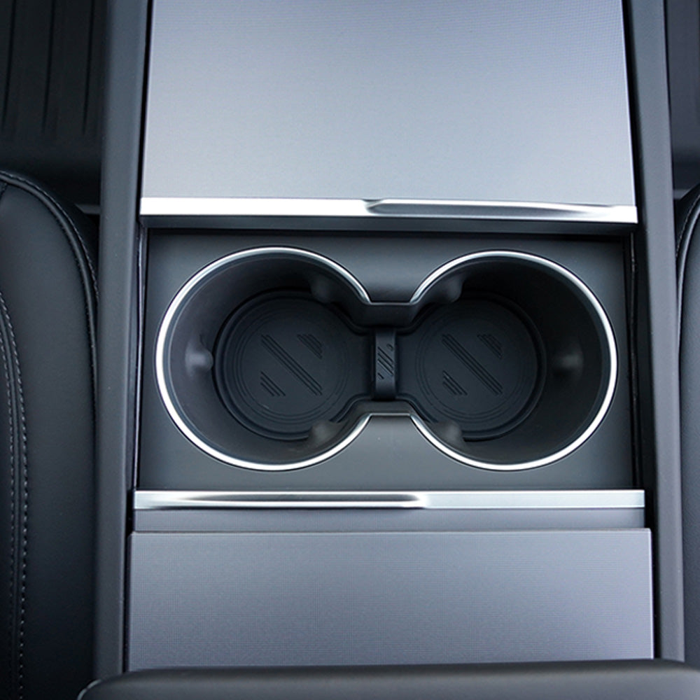 Water Cup Holder Storage Box Console TPE Silicone Holder Cup Holder Insert for Tesla Model Y Juniper 2025+