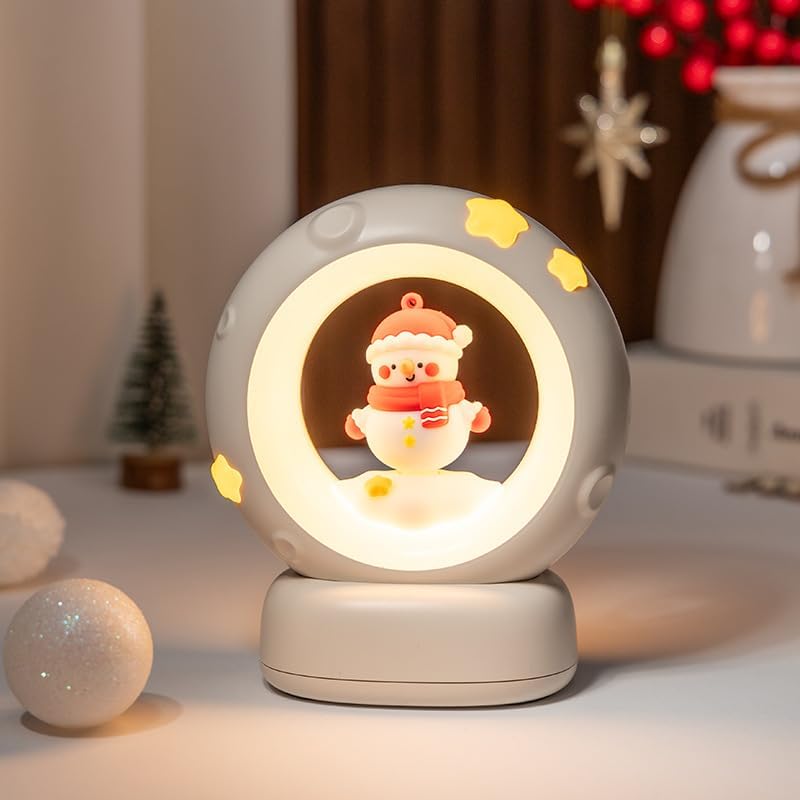 Space Astronaut Kitty LED Night Light for Kids, Nursery Night Light Rechargeable Table Lamp