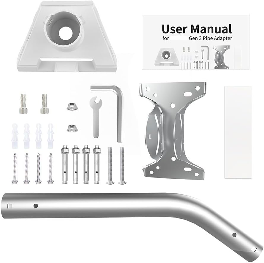 Stainless Steel Roof Mount Bracket Kit for Starlink – Heavy-Duty Pivot Tube Support with Protective Pad(elbow pipe)