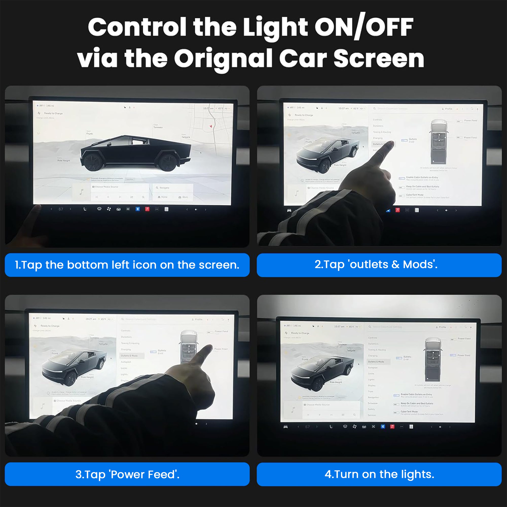 Cybertruck LED Light Roof Spotlights Light Off-road Auxiliary Lighting Tesstudio®