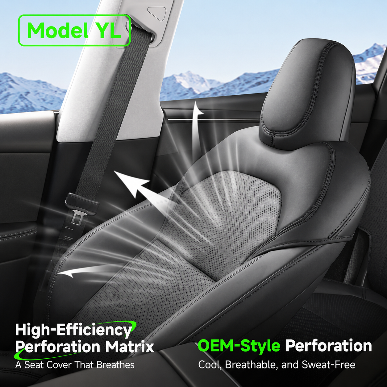 Full Set 6-Seat Leather Seat Covers for Tesla Model Y L 2025.11+