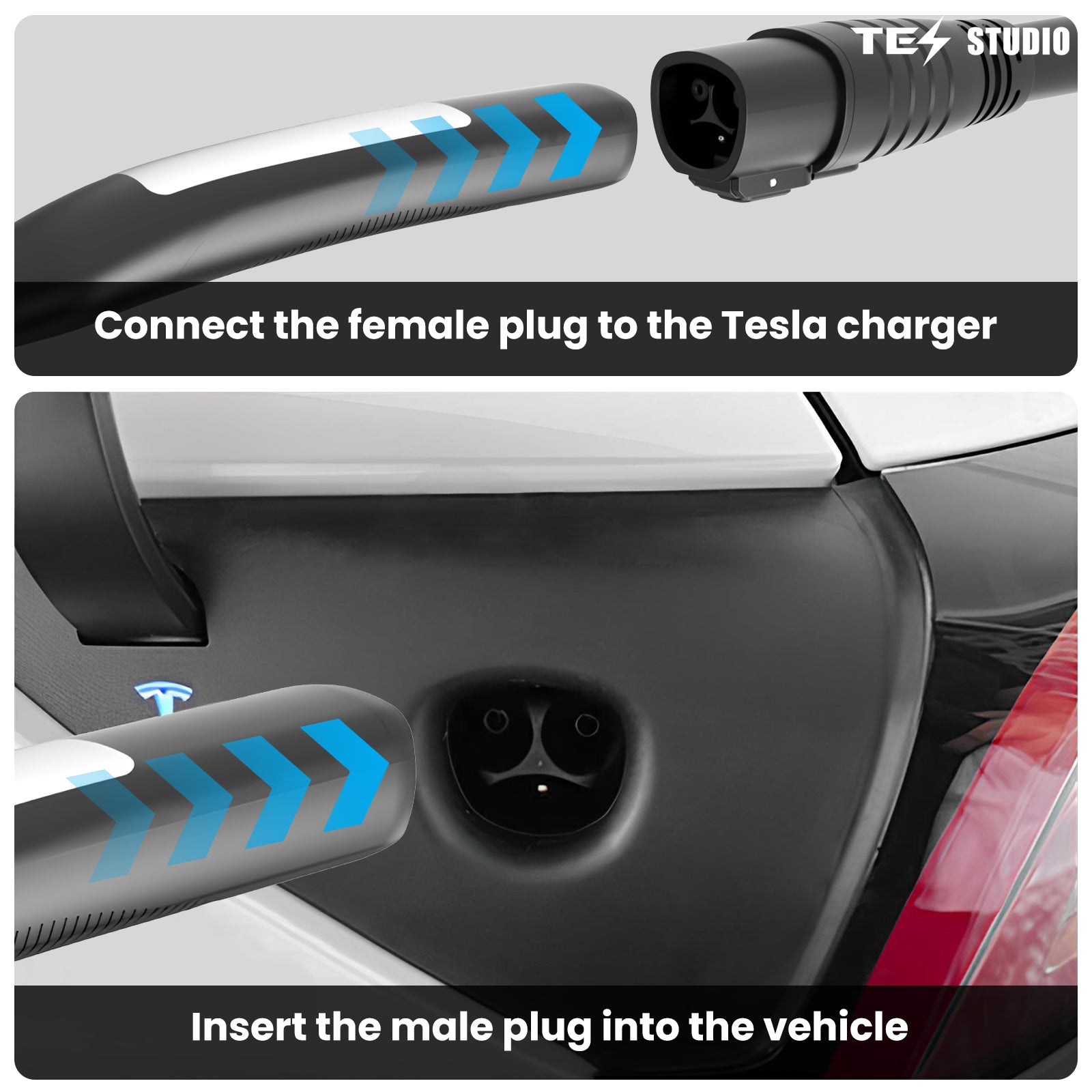 Tesla Charging Extension Cable Tesla Charging Accessories NACS Extension Cord Tesstudio®