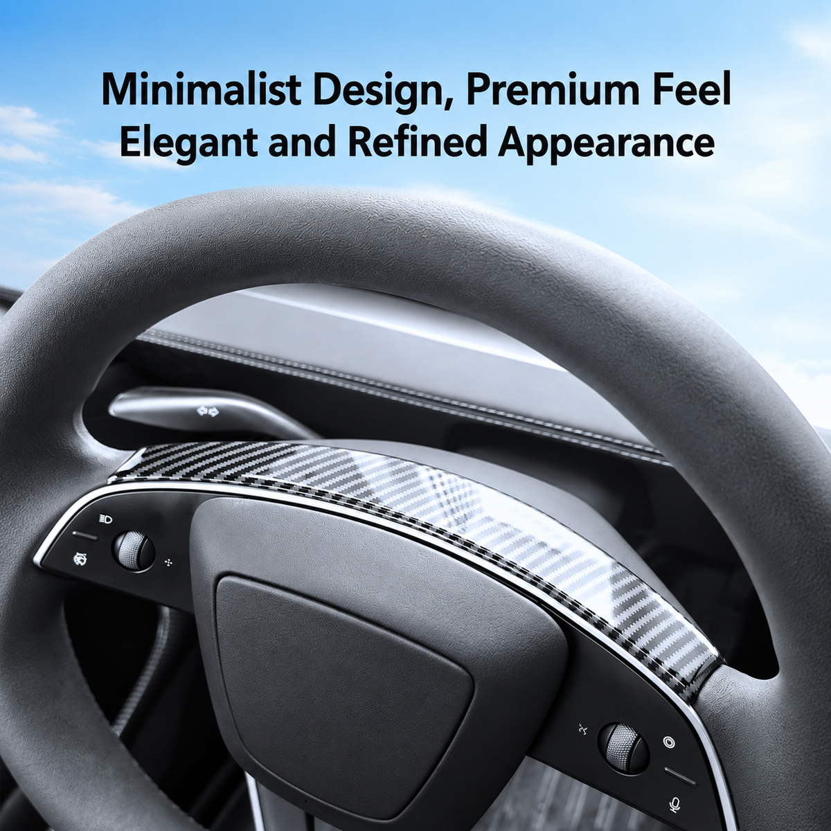 ABS Curved Steering Wheel Trim for Tesla Model Y Juniper / Model 3 Highland