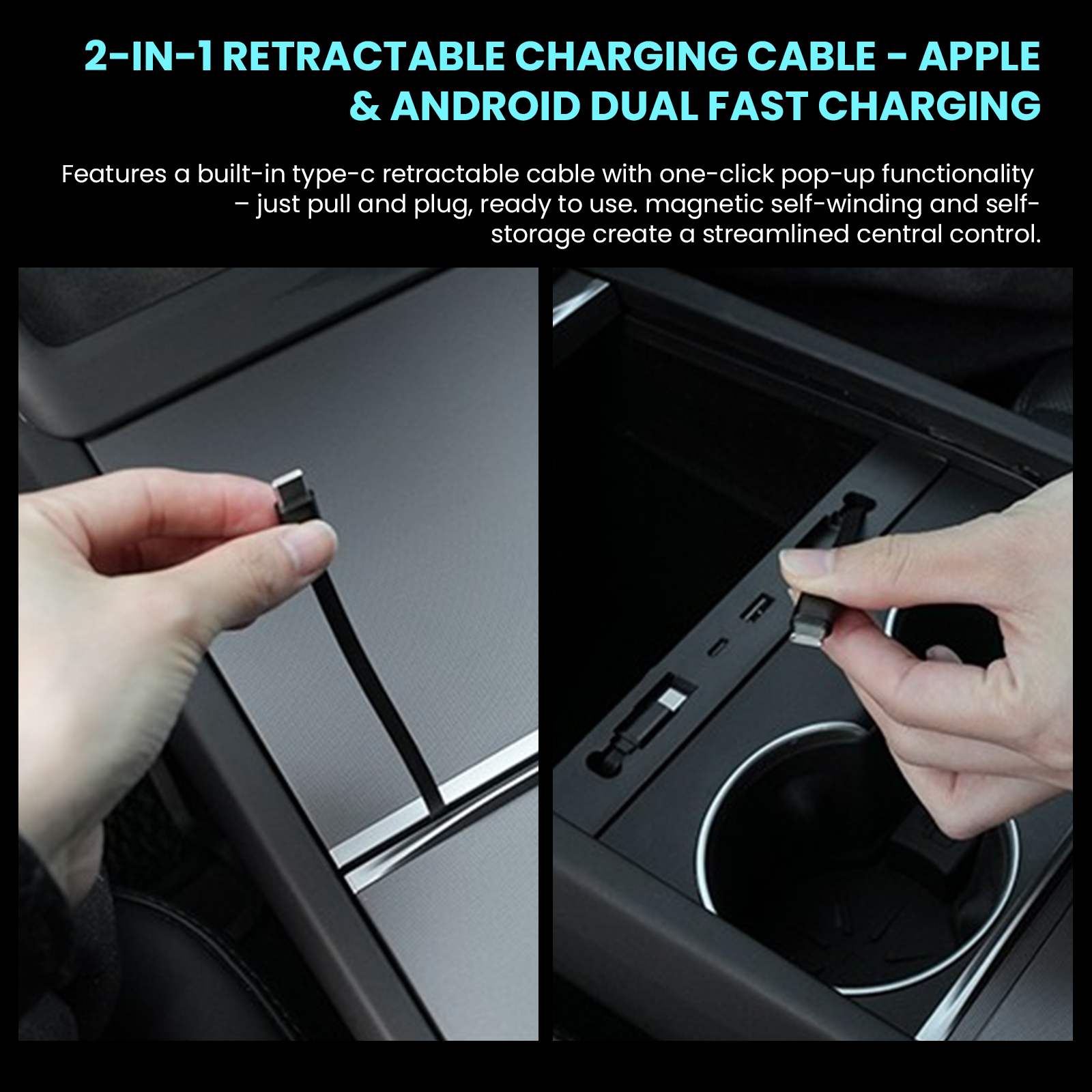 Center Console USB Hub for Tesla Model Y Juniper 2025+/ Model 3 Highland 2023+