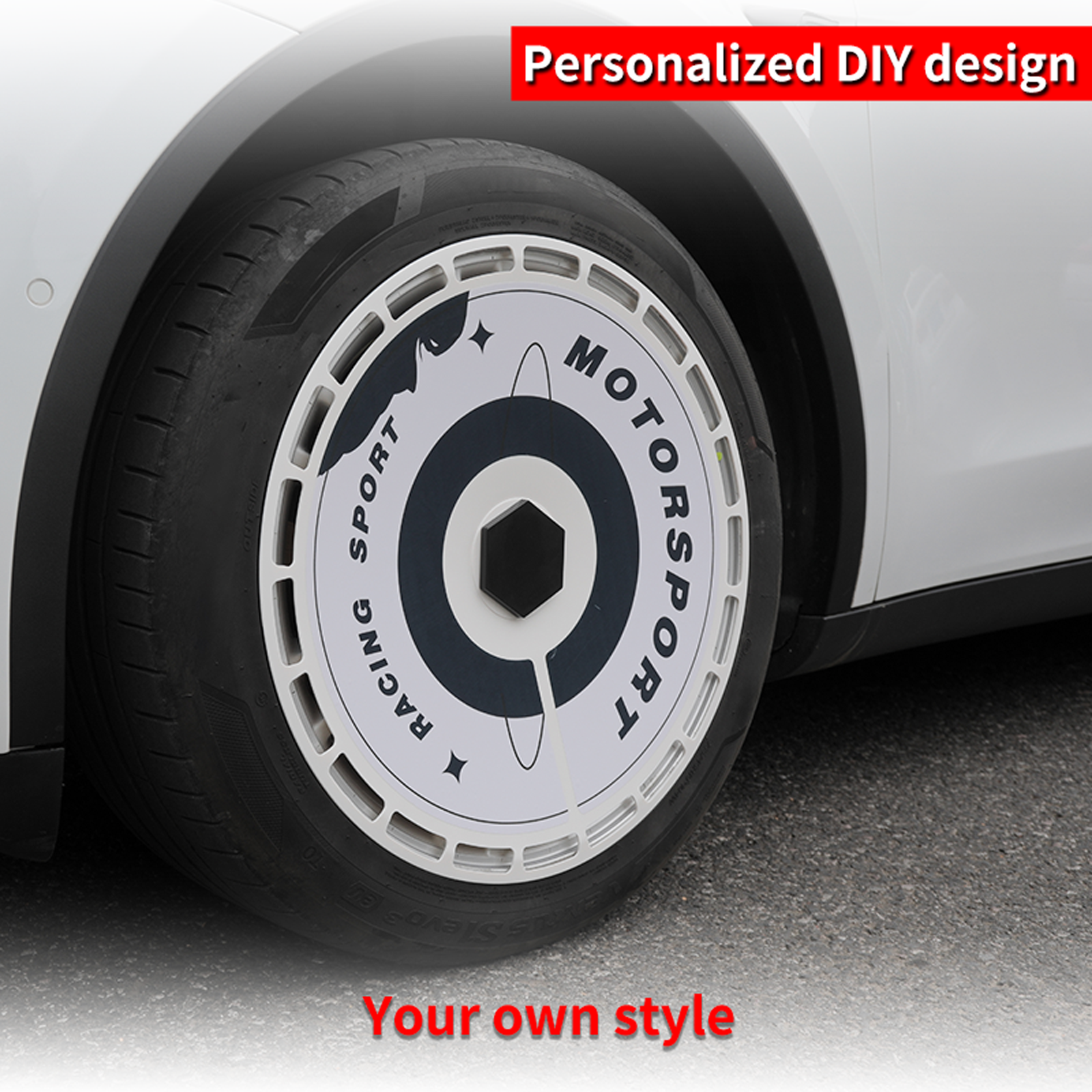 Tesla Model 3/Y/S/X Wheel Covers 19" & 20" Personalized Graphics Aerodisc Tesla Wheel Accessories Tesstudio®